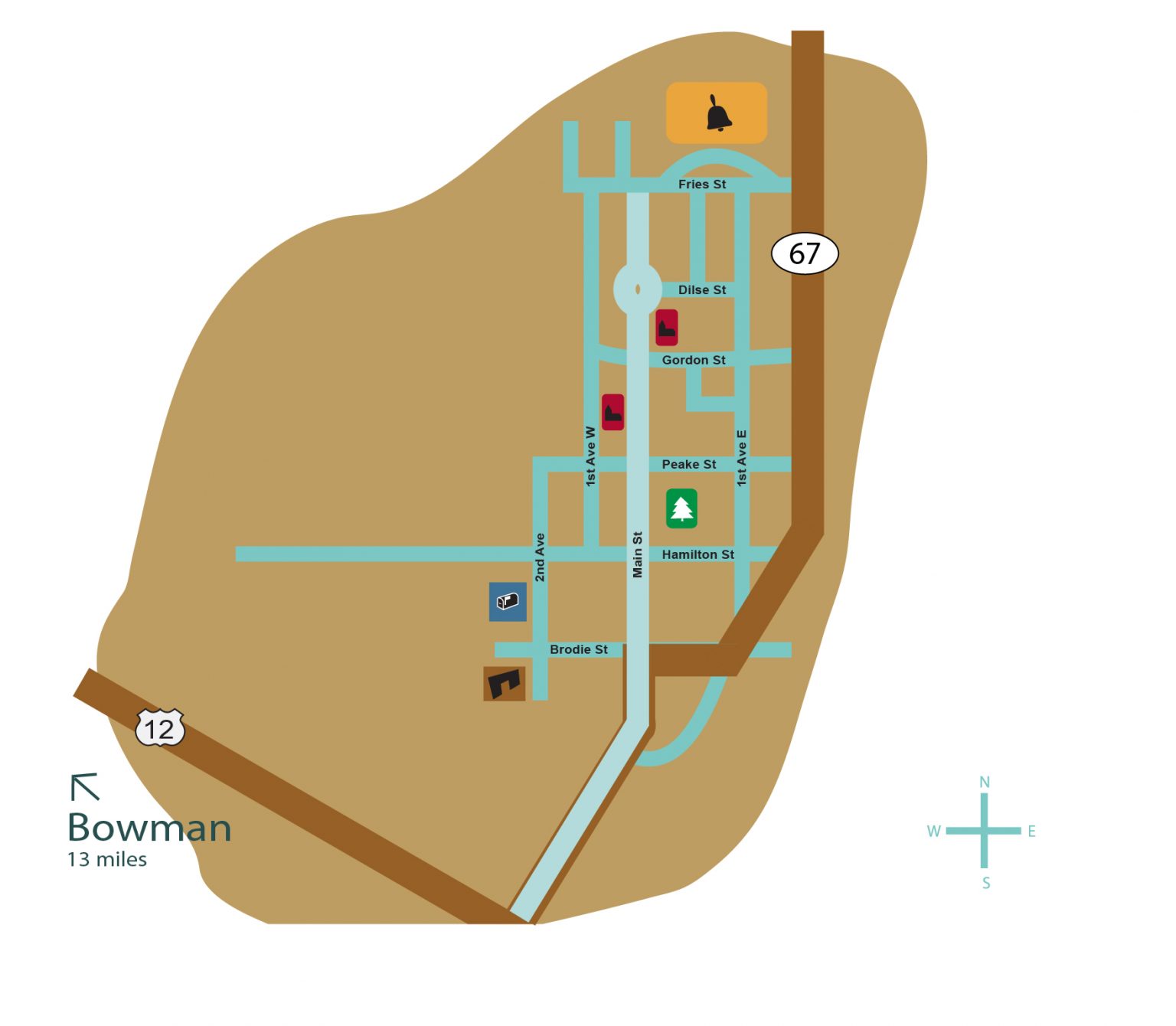 Area Map Bowman North Dakota