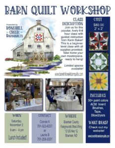 Barn Quilt Workshop @ Bowman County Fairgrounds West Wing