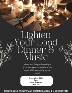 Lighten Your Load Dinner & Music @ 4 Seasons Pavilion