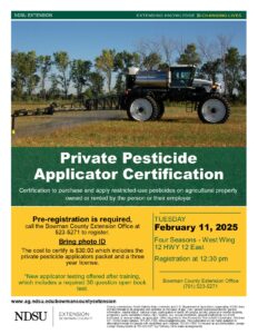 Private Pesticide Applicator Certification @ Four Seasons West Wing